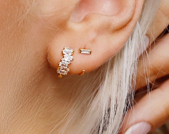 Rechthoek oorbellen-925 Sterling zilveren minimalistische oorbellen-zilveren oorbellen-gouden oorbellen sieraden cadeau idee voor u-juwelier sieraden Sieraden Oorbellen Hoepeloorbellen 