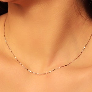 Lori Super Dainty Chain Choker Diamond cut Style Chain Lace Chain Simple Choker Necklace image 1