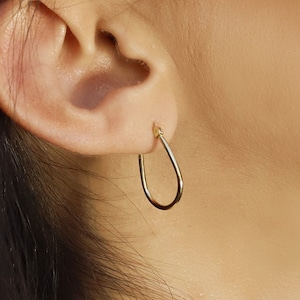 Handbag Thin Hoops | Simple Silver Hoops | Minimalist Earrings | Silver Geometric Hoops | Delicate Hoop Earring |