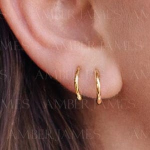 Orecchini a cerchio semplici • cerchio in oro • orecchini placcati in oro 18 carati • orecchini a cerchio • orecchini a cerchio in argento, • orecchini a cerchio in argento