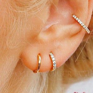 Orecchini a cerchio Huggie piccoli • cerchi in oro • orecchini placcati in oro 18K • orecchini a cerchio • orecchini huggie in argento, orecchini a cerchio in argento, argento