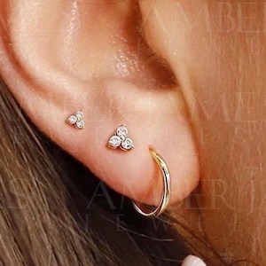 Petits clous d'oreilles, petit clou en or, clous d'oreilles minimalistes en argent sterling 925 plaqué or 18 carats, clou en or, boucles d'oreilles délicates, cadeau pour elle