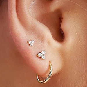 Kleine Ohrstecker, kleine Gold Ohrstecker, 18K vergoldet 925 Sterling Silber Ohrstecker, Minimalist Ohrring, Gold Ohrstecker, zierliche Ohrringe, Geschenk für sie