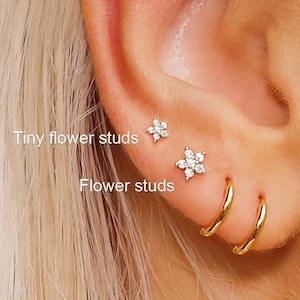 Piccoli orecchini a bottone, minuscoli orecchini a bottone in oro, placcati in oro 18 carati, 4 mm, 3 mm, piccoli orecchini a bottone, piccoli orecchini a bottone in oro, orecchini delicati, regalo per lei