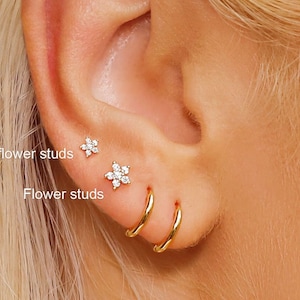 Small Stud Earrings, Tiny Gold Stud, 18K Gold plated, 4mm, 3mm, tiny Stud Earring, Small Gold Stud, Dainty Earrings, Gift For Her