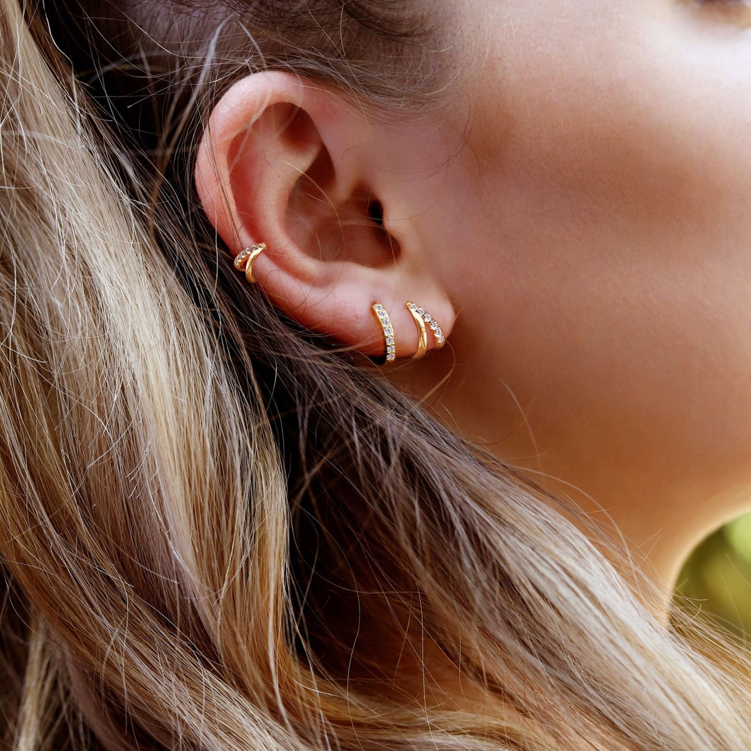 UNICRAFTALE 12er Set Huggie Creolen Edelstahl Gold | 21mm Ovale Sleeper Ohrringe Für DIY Schmuck