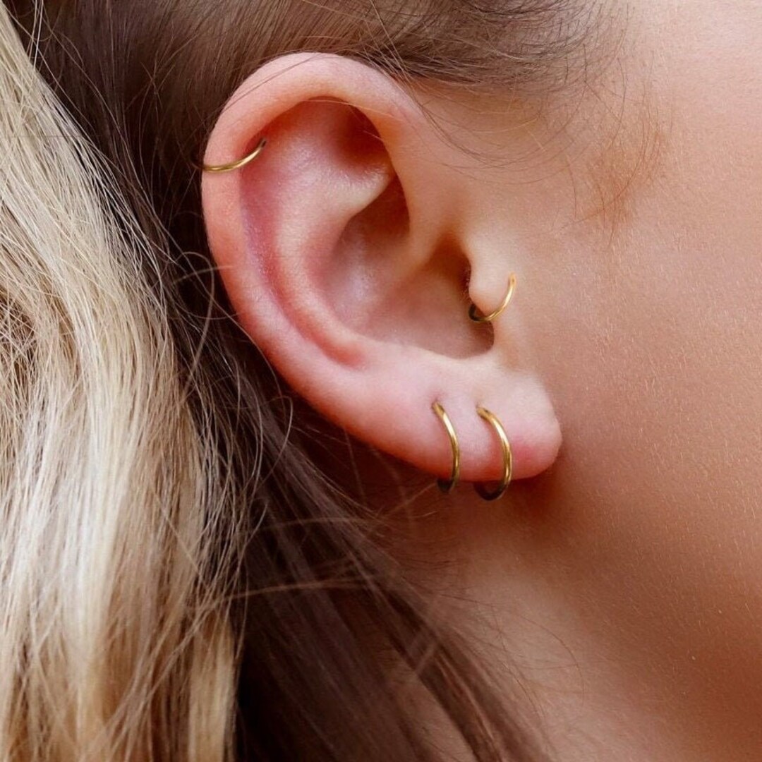 Tiny Huggie Hoop Earrings plain Helix Hoop Earrings Dainty Hoop