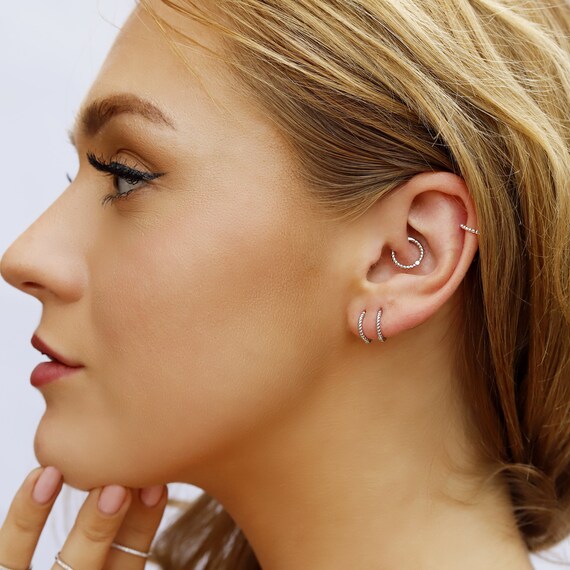 Delicate huggie earrings sale