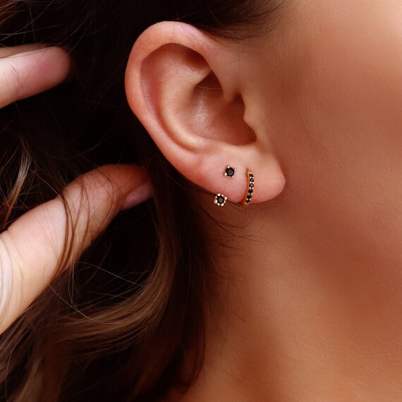 gold conch hoop dainty simple hoop earrings huggie earrings cartilage hoop helix hoop Huggie Hoop Earrings
