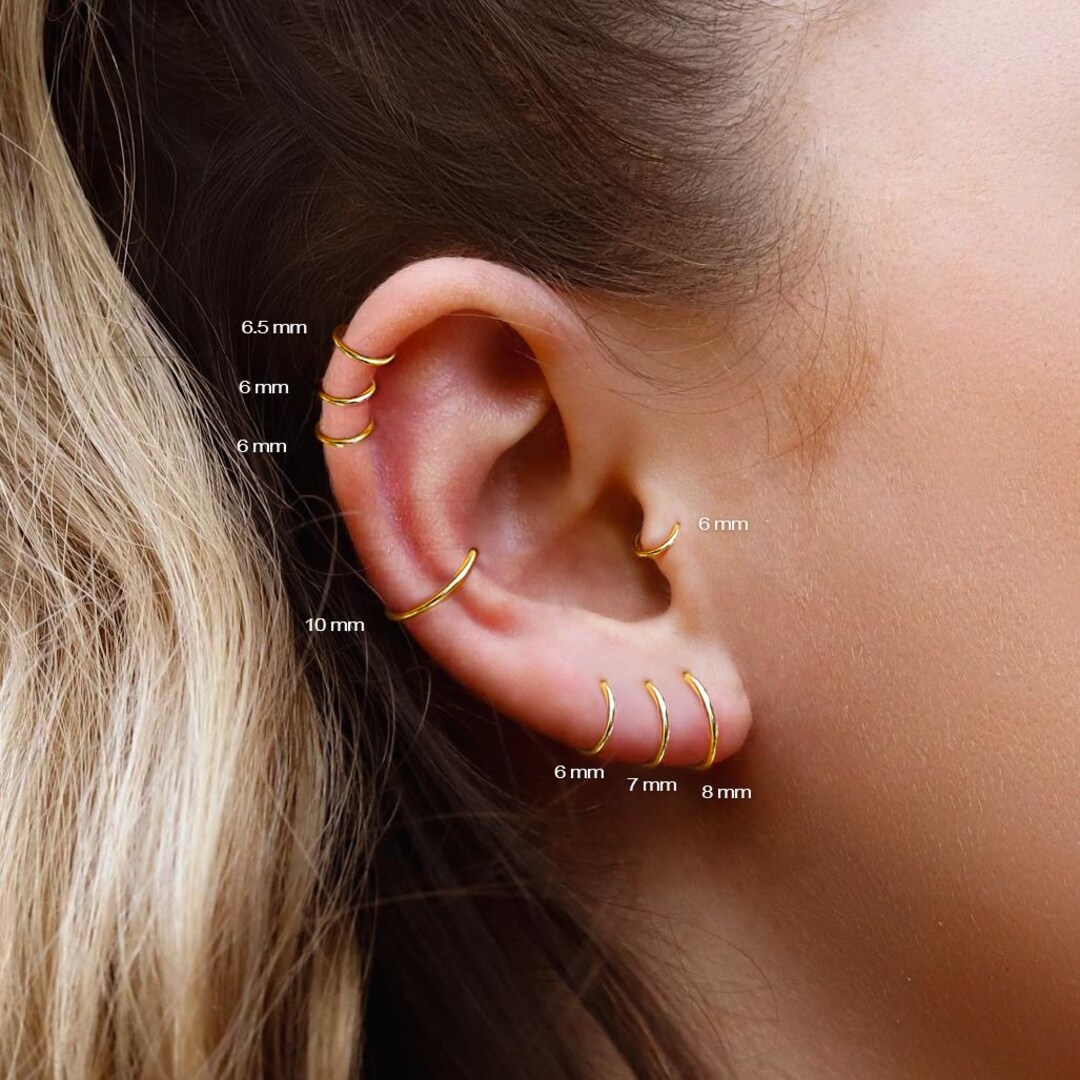 Tiny Huggie Hoop Earrings,plain Helix Hoop Earrings, Dainty Hoop