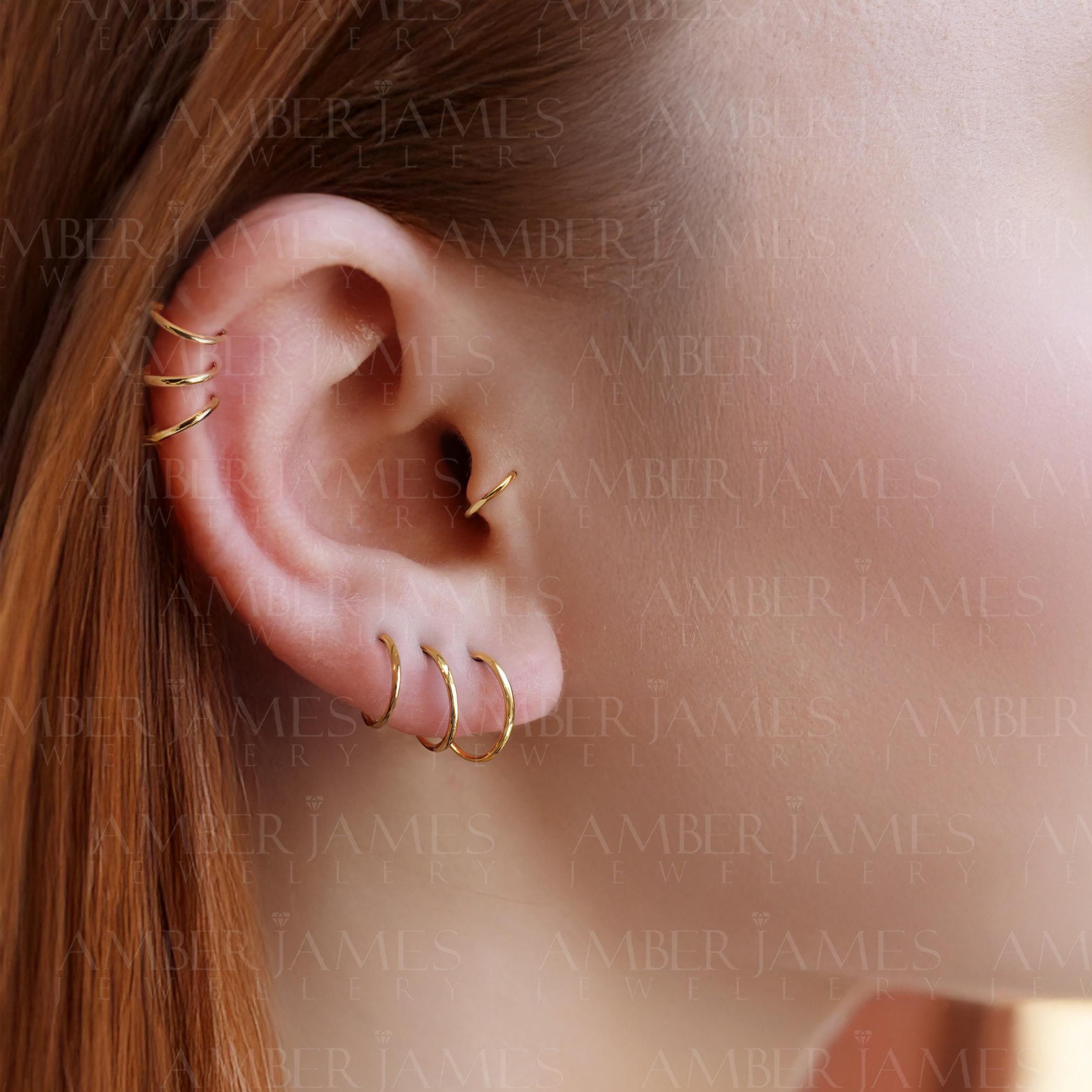 Set Orecchini Huggie Piccoli Oro BMMYE: Cerchi Minimi Per Cartilagine E Multiplo Piercing, Ipoallergenici