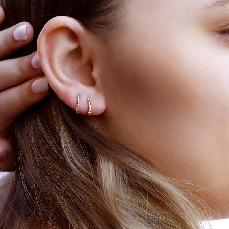 Sterling Silver Huggie Hoop Earrings Delicate Hoop Open Etsy