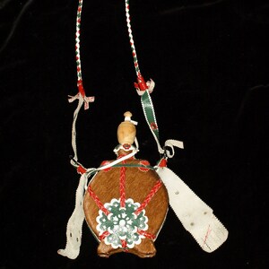 Traditional Hungarian Folk Wooden Flask from the 60s