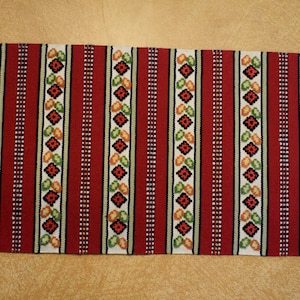 Large Vintage Handwoven Torontal Wool Rug or Wall Hanging, Red Traditional Pattern, 24,5”x81&quot;