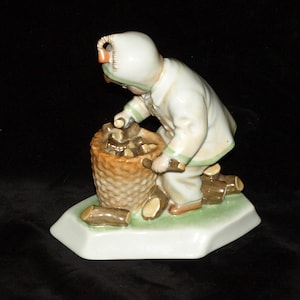 Rare Vintage Zsolnay Porcelain Boy Figurine by Sinkó, 1950s Hungary