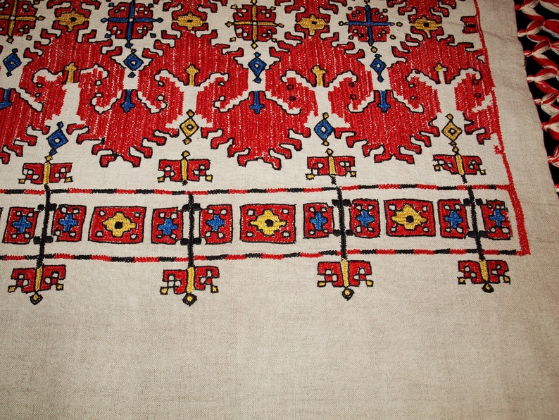 Unique Traditional Hungarian Folk Buzsak Embroidered Linen - Etsy