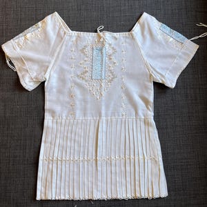 White Hungarian Hand Embroidered Wearable Folk Girls Dress Size for a 3-4 year old