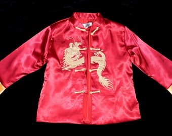 Rouge chinois asiatique Tian Bao Gong Nan Hansi Veste Taille 10