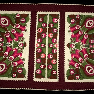 Rare Hungarian Floral Embroidered Alfoldi Felt Pillow Case from the 60s