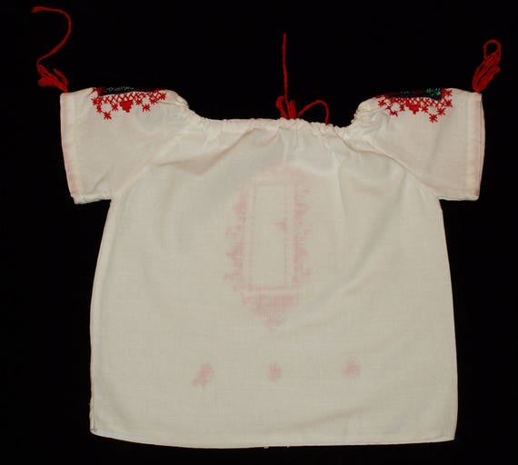 White Hungarian Hand Embroidered Wearable Folk Gi… - image 3