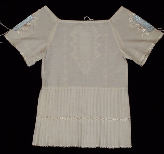 White Hungarian Hand Embroidered Wearable Folk Gi… - image 3