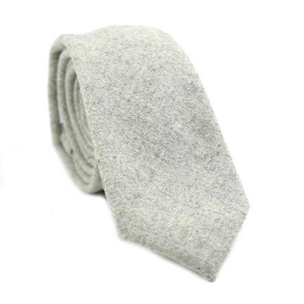 Gray 100% Wool Men Skinny Tie