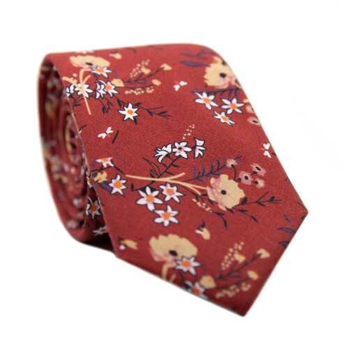 Floral Skinny Tie Skinny Men's Ties Cotton Skinny Tie Etsy