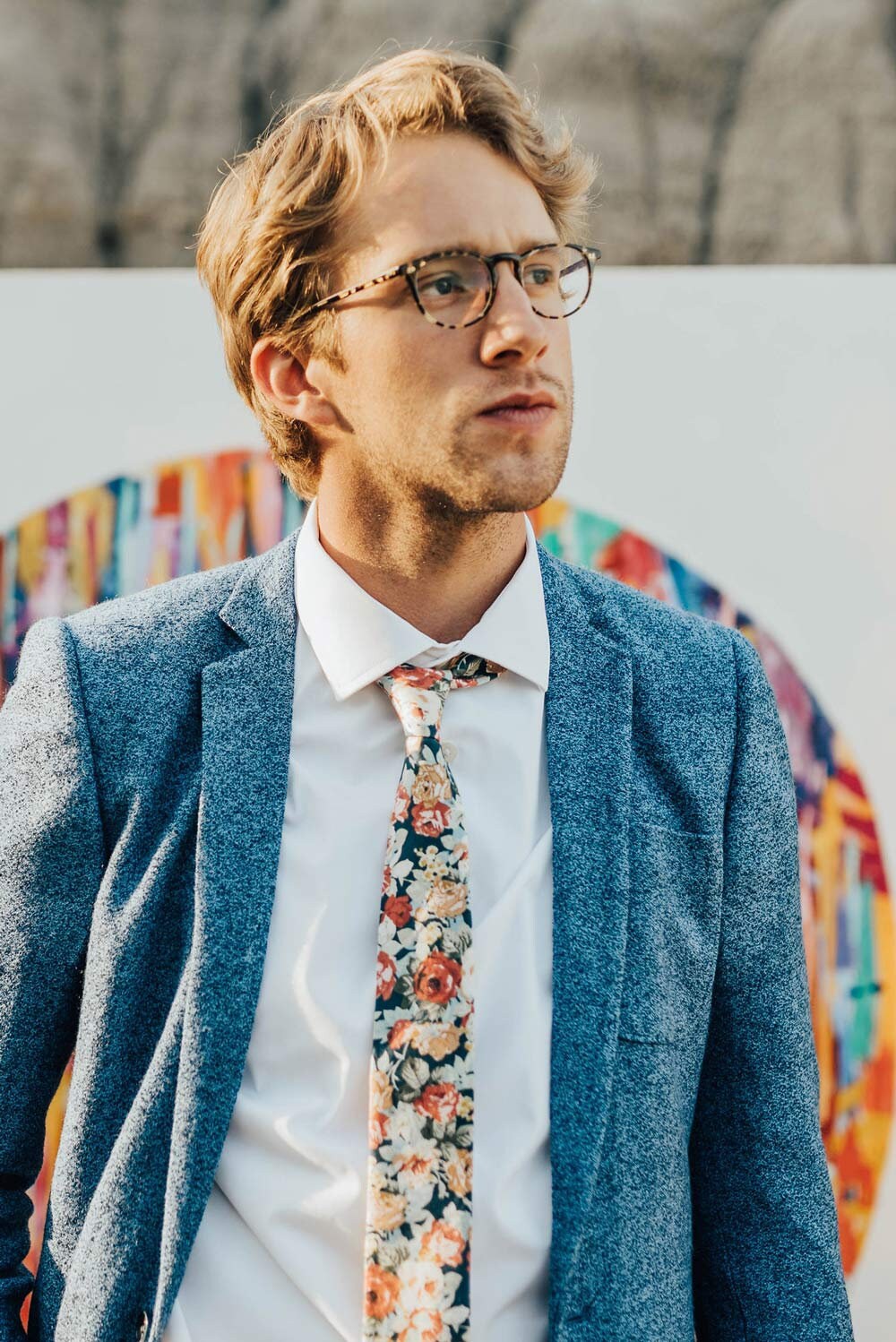 mens floral skinny ties