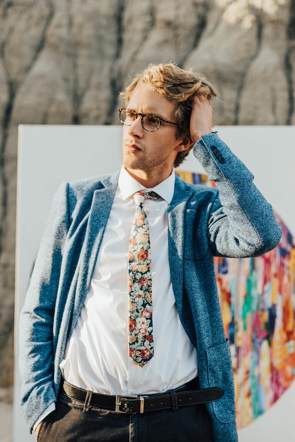 mens floral skinny ties