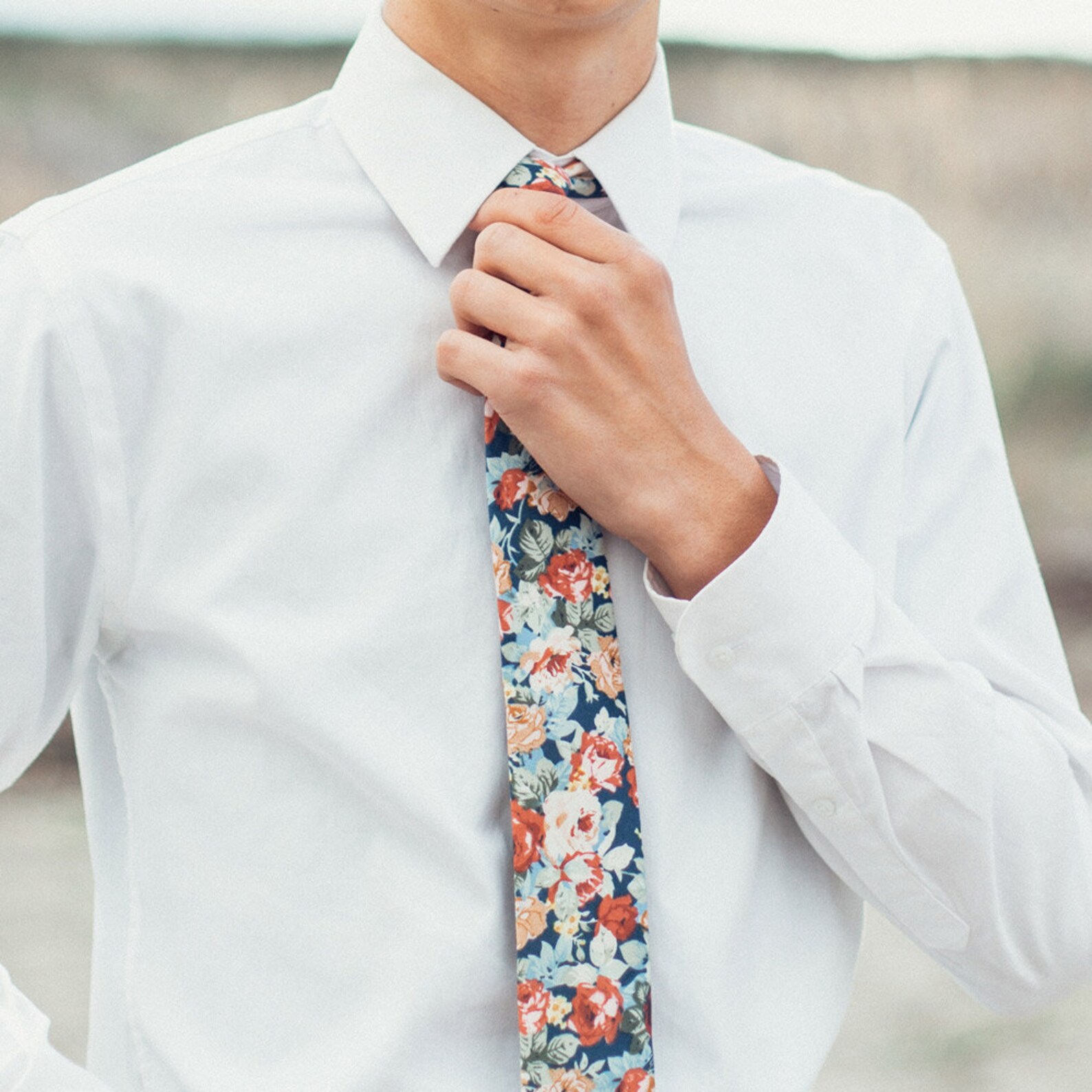 mens floral skinny ties