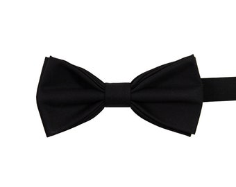 Shadow Pre-Tied Bow Tie - Adult & Kid Size Ready To Wear, Adjustable Wedding Bow Tie for Men, Classic Black Tuxedo Bow Tie Ready tied