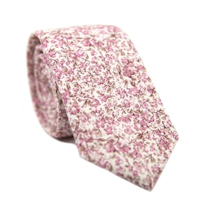 Floral tie, Mens ties, mens skinny tie, floral skinny tie, Liberty skinny tie, pink blush skinny tie, men&#39;s floral tie