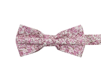 Ventura Pre-Tied Bow Tie - Adult & Kid Size, Pink Floral Bow Tie Adjustable and Ready to Wear, Matching Bow Ties for Father and Son