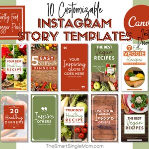 Earthy Food Blog Instagram Story Template | Instagram Template | Canva Template | Canva Template Instagram | Food Blogger | Social Media