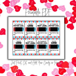 PRINTABLE Valentines Day Card, Classroom Valentines, Video Game Valentine, School Valentine Card, Valentines Day Tags, Gamer Valentines