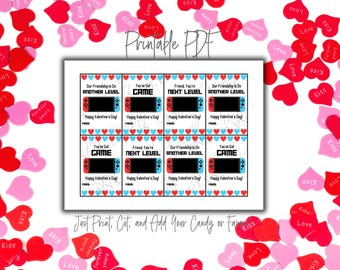 PRINTABLE Valentines Day Card, Classroom Valentines, Video Game Valentine, School Valentine Card, Valentines Day Tags, Gamer Valentines