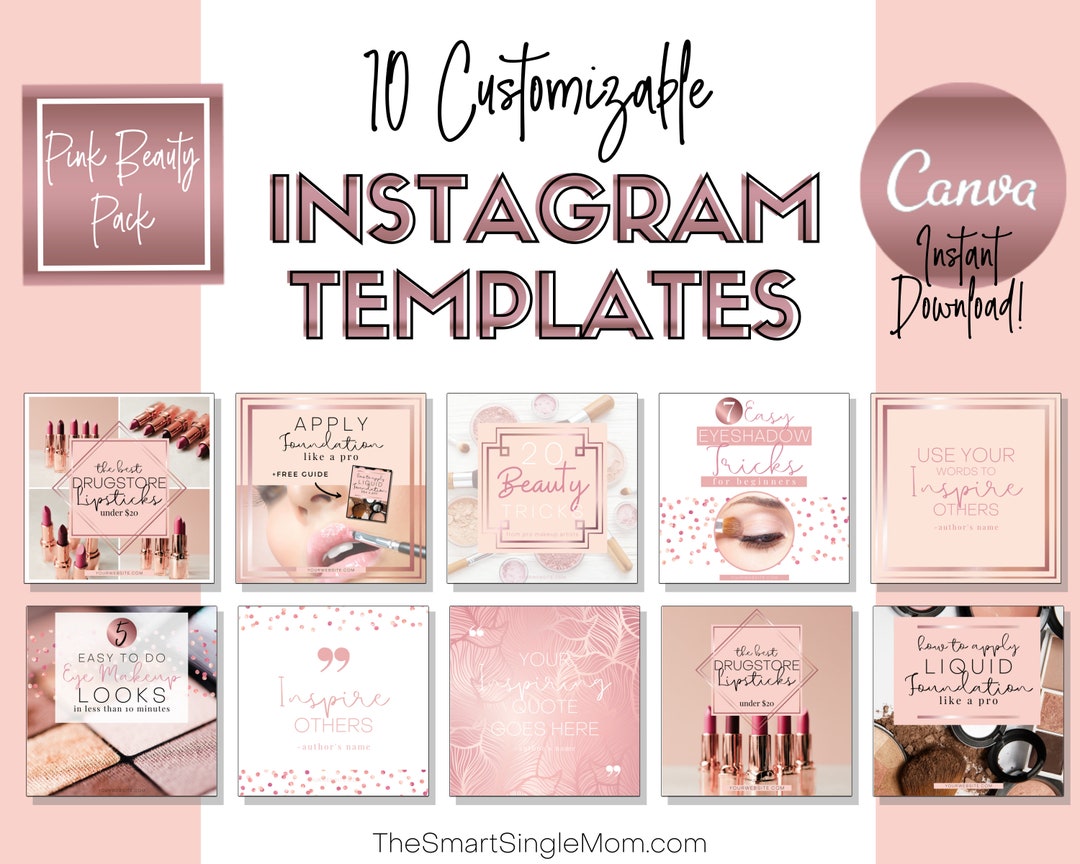 Instagram Templates | Rose Gold Instagram Template | Canva Template ...