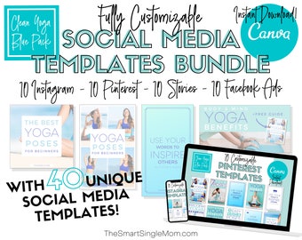 Social Media Templates | Pinterest Templates | Canva Templates | Instagram Templates | Blue Templates | Social Media | Facebook | Marketing