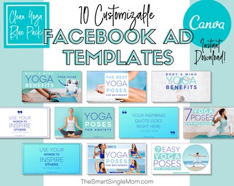 Facebook Ad Templates | Facebook Templates Canva | Canva Templates | Canva Templates Facebook | Blue Facebook Ad Templates | Social Media