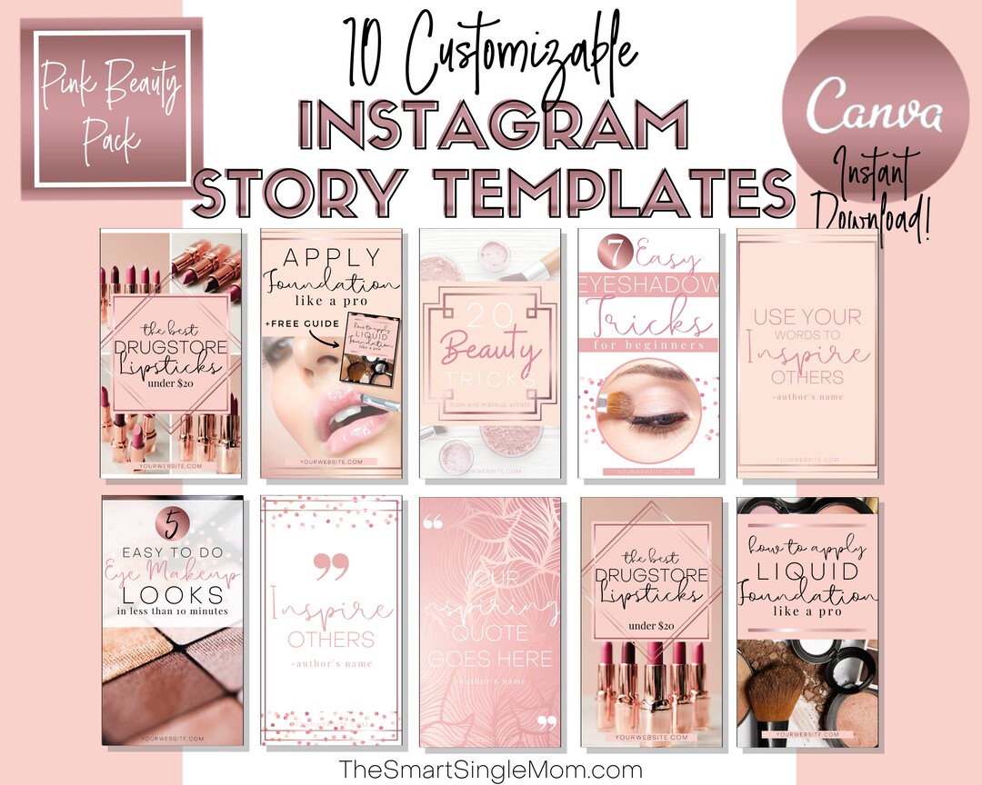 Rose Gold Instagram Story Template | Instagram Template | Canva ...