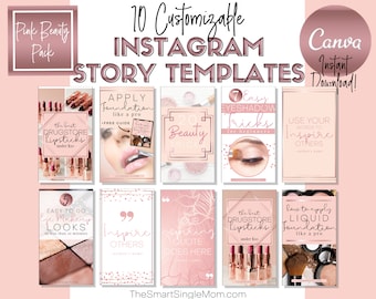 Rose Gold Instagram Story Template | Instagram Template | Canva Template | Canva Template Instagram | Pink Instagram Template | Social Media