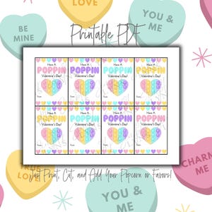 PRINTABLE Valentines Day Card, Classroom Valentine, Popit Valentines, Popcorn Valentine, School Valentine Card, Valentines Day Tags, Pop Toy
