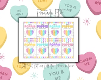 AFDRUKBARE Valentijnsdagkaart, klas Valentijn, Popit Valentines, popcorn Valentine, Valentijnskaart school, Valentijnsdag Tags, pop speelgoed