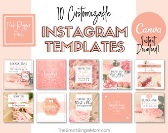 Instagram Templates | Pink Instagram Template | Canva Template | Canva Template Instagram | Pink Instagram | Social Media | Blog Templates
