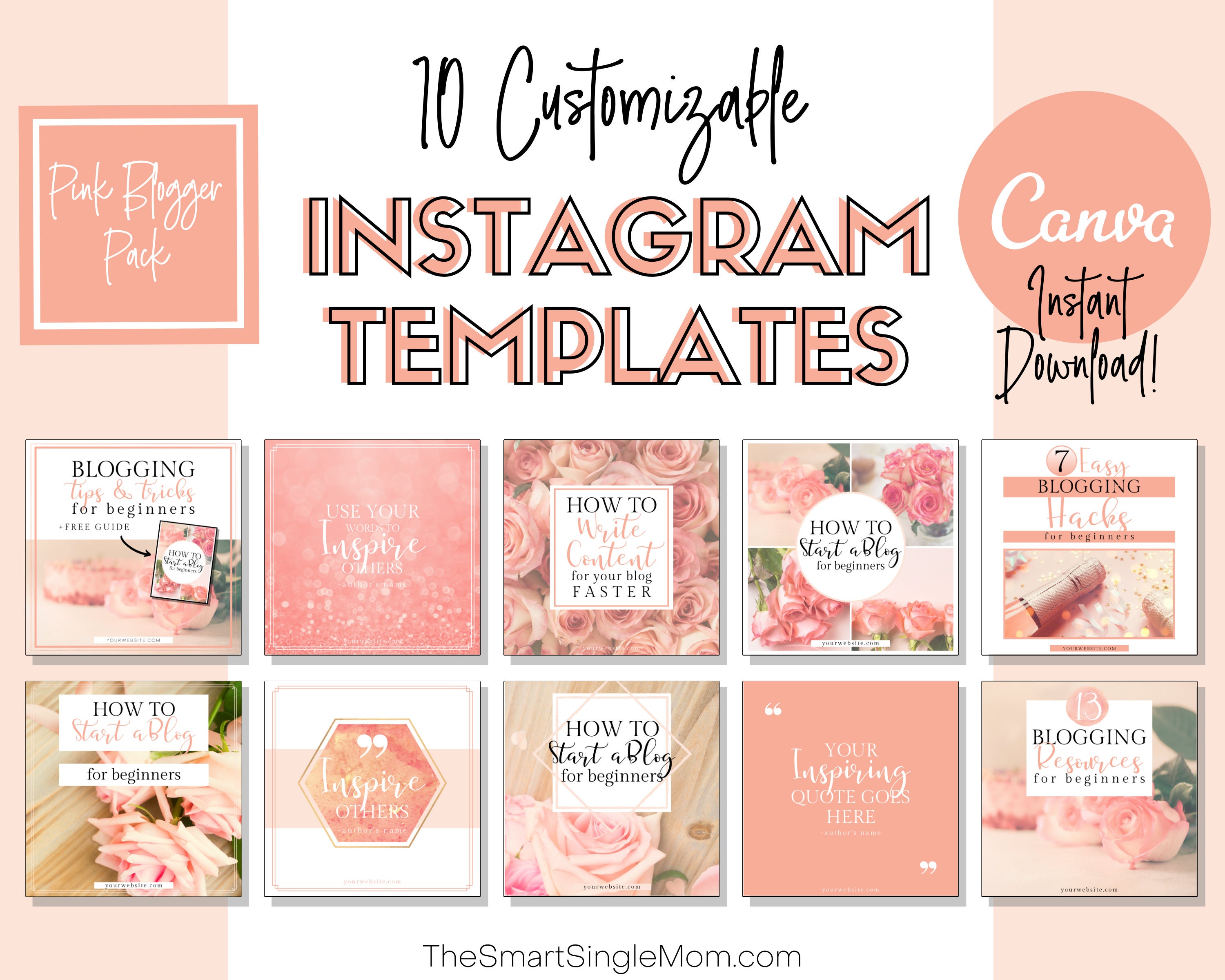 Instagram Templates | Pink Instagram Template | Canva Template | Canva ...