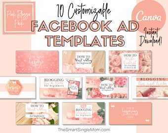 Facebook Ad Templates | Facebook Template Canva | Canva Templates | Pink Facebook Ad Template | Social Media | Facebook Template | Blogger