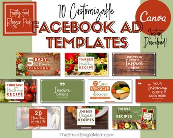 Food Blog | Facebook Ad Template | Facebook Template Canva | Canva Template | Food Facebook Ad Template | Social Media | Facebook Template
