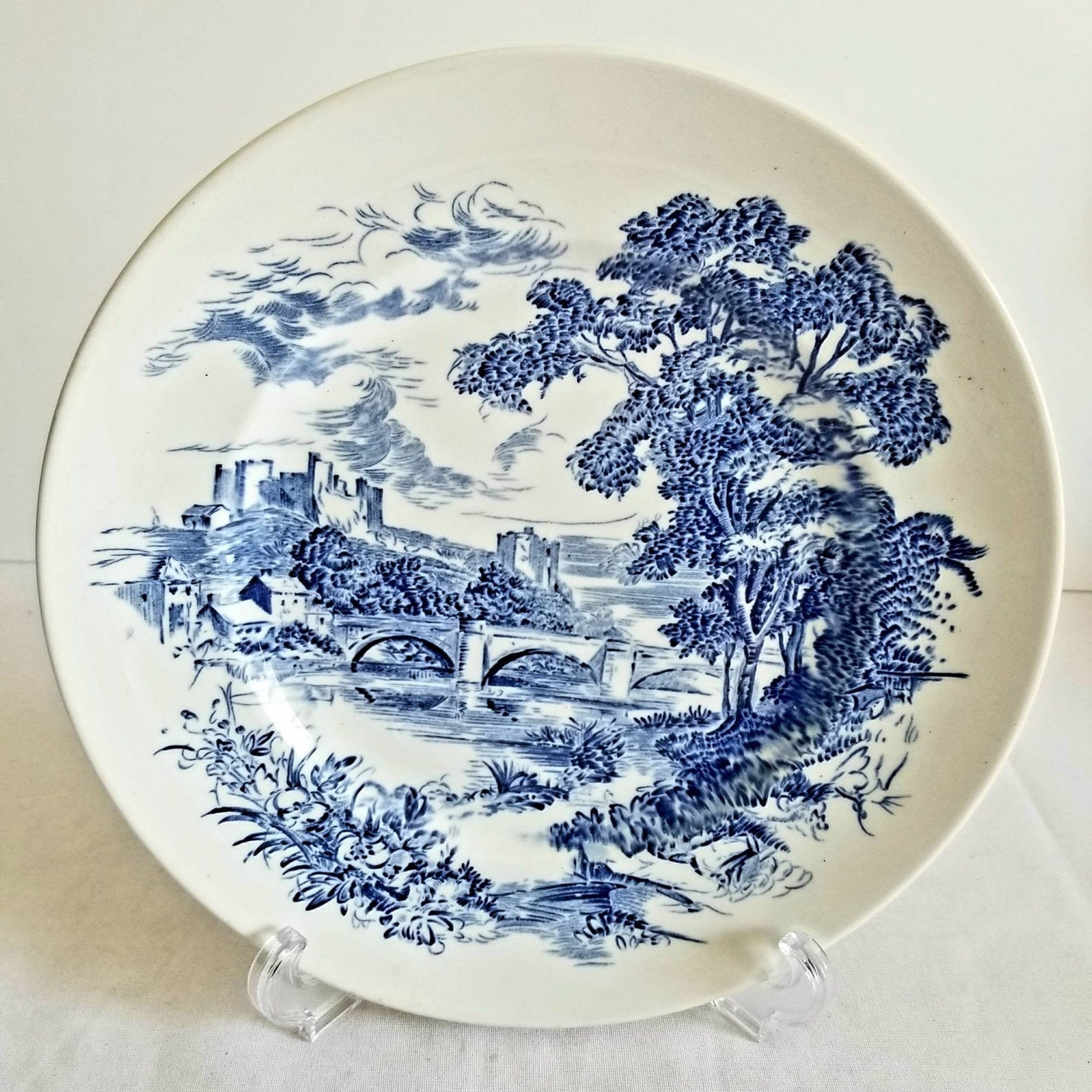 Enoch Wedgwood Tunstall Countryside Scene Pattern 10 Dinner Plates Hand