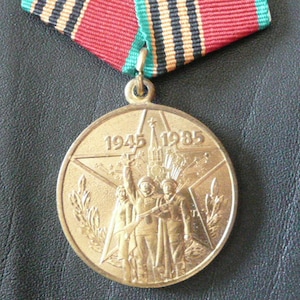USSR medal devoted to fortieth anniversary of the Victory in WW2