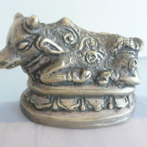 Ritual figurine of Cow, Sacrosanct Cow,Nepalese bronze sculpture